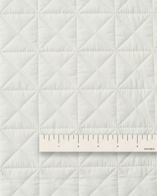 Eggshell and Black Quilted Puffer