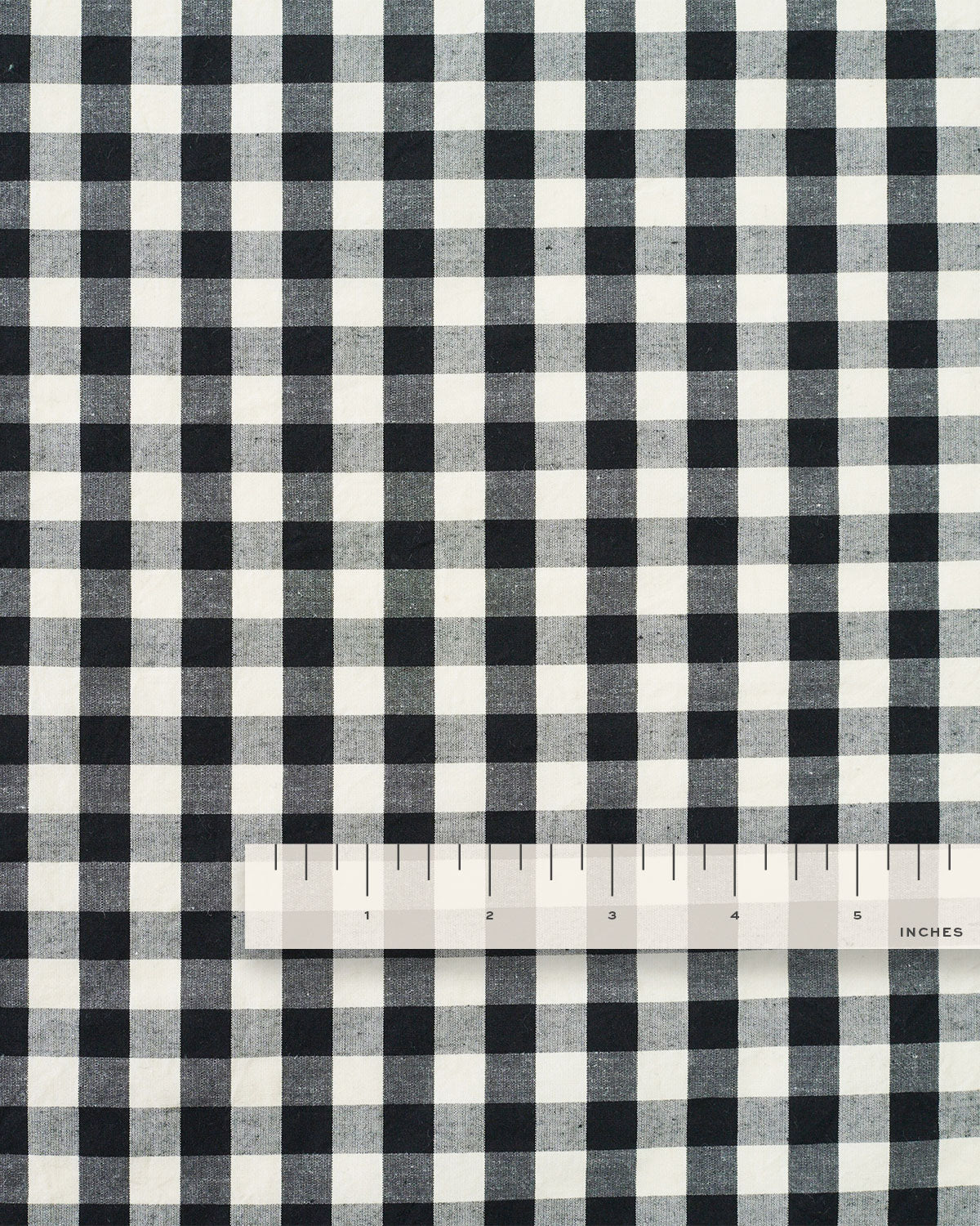 Gingham Cotton Linen Blend - Black