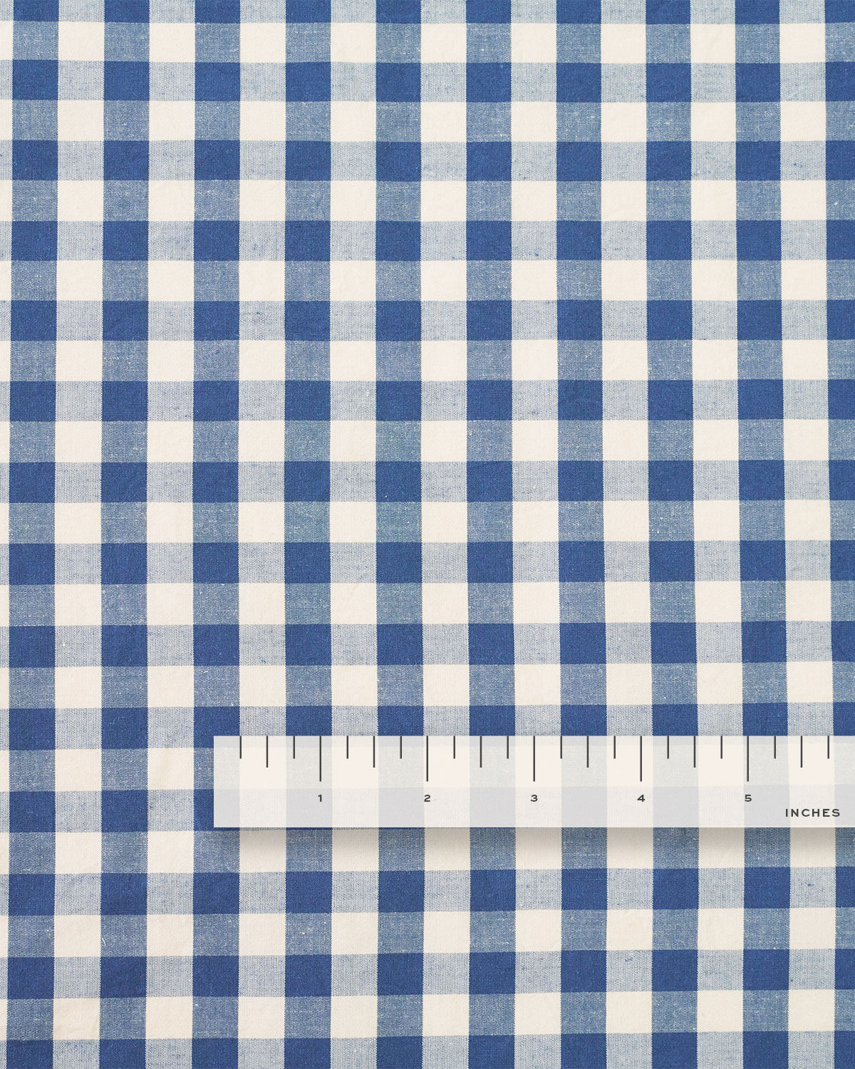 Gingham Cotton Linen Blend - Blue Jay