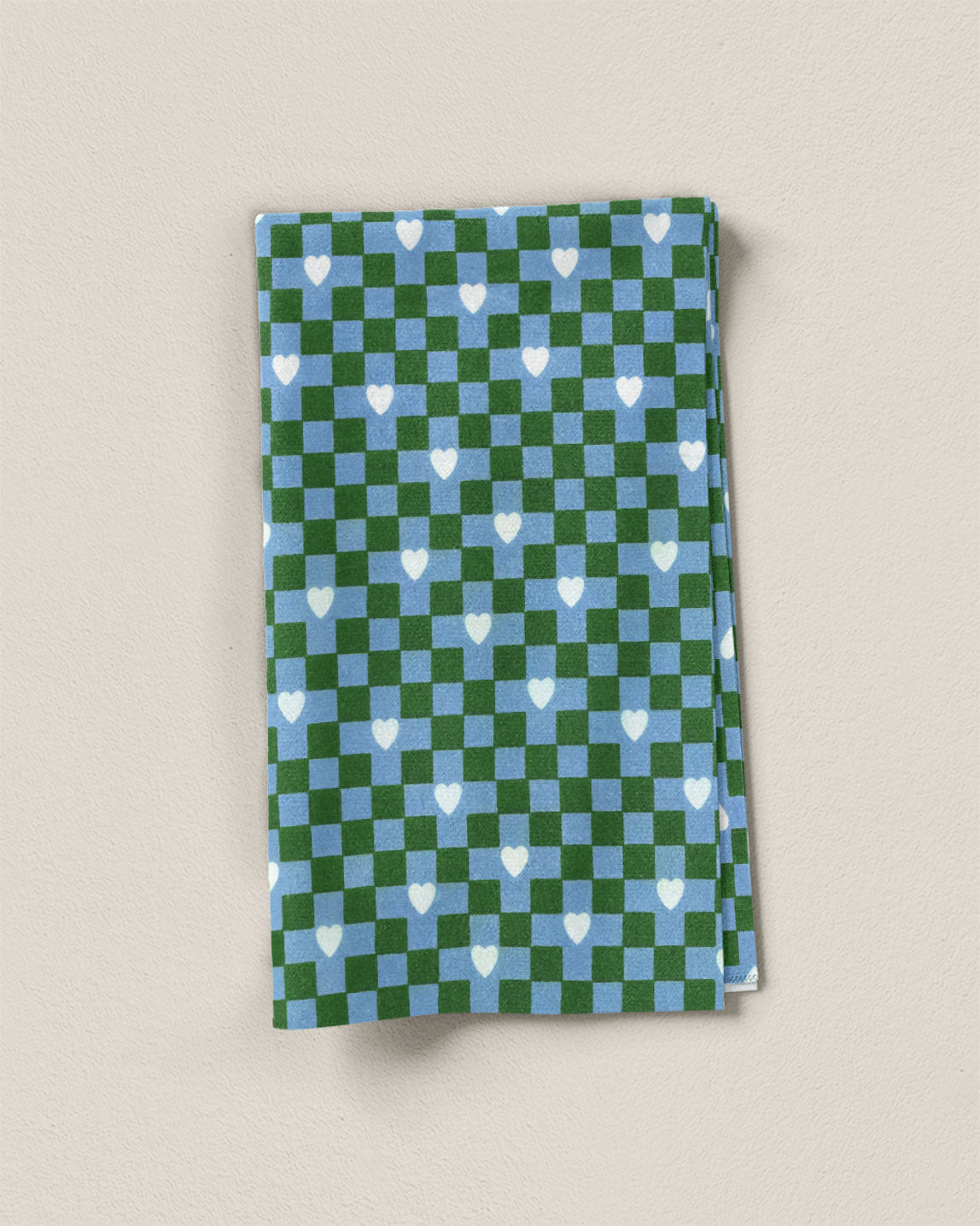 Checkered Hearts Screen Print Organic Cotton