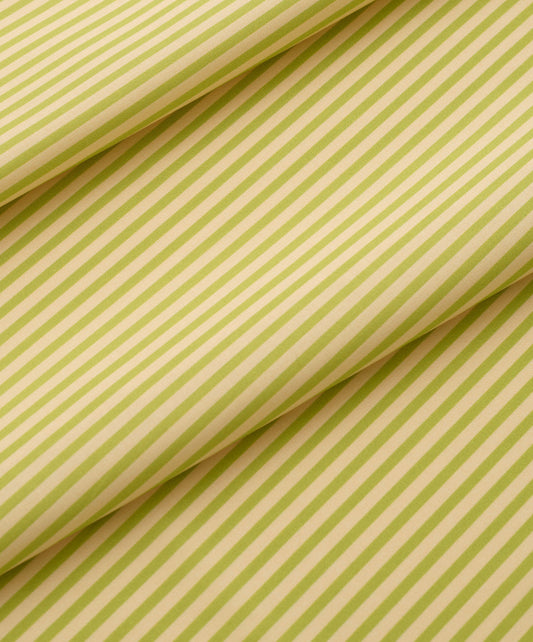 Lime Thin Stripe Smooth Cotton Poplin