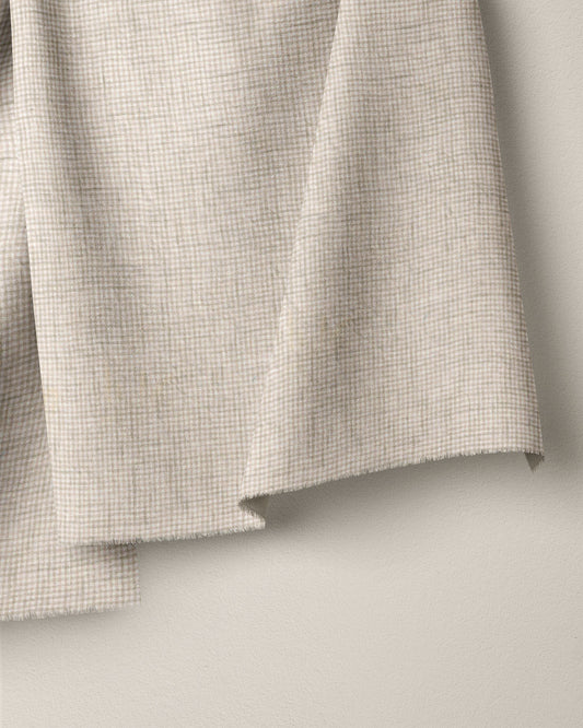 Natural Tiny Gingham Stonewashed Linen