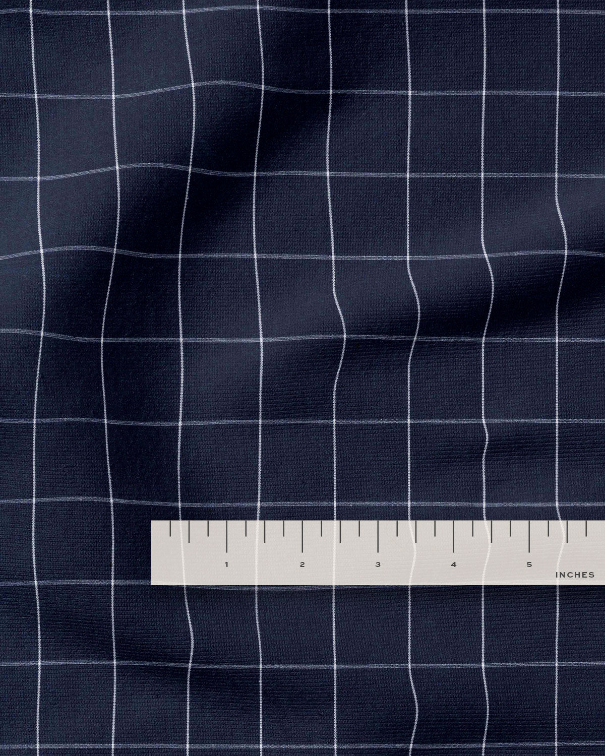 Navy Large Grid Cotton Shirting