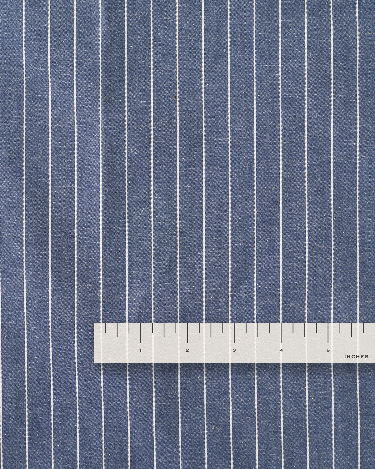 Pinstripe Linen Cotton - Nautical Blue