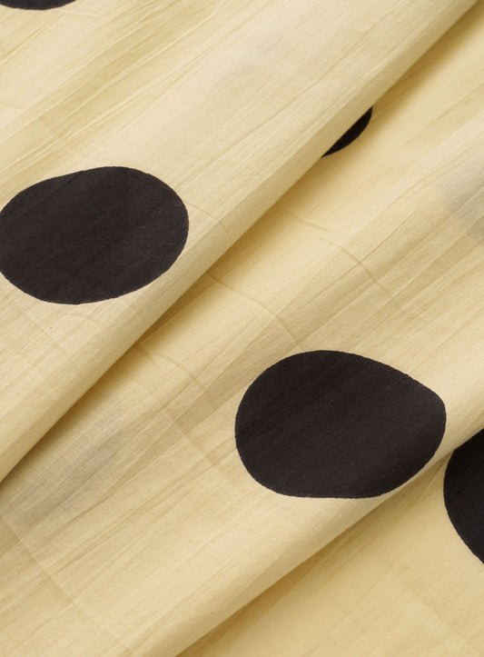 Black Polka Dot Block Print Cotton