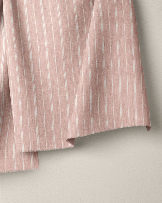 Blush Pink Pinstripe Washed Linen