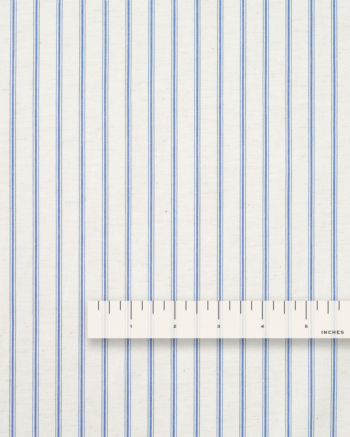 Ticking Stripe Linen Cotton - Natural / Blue