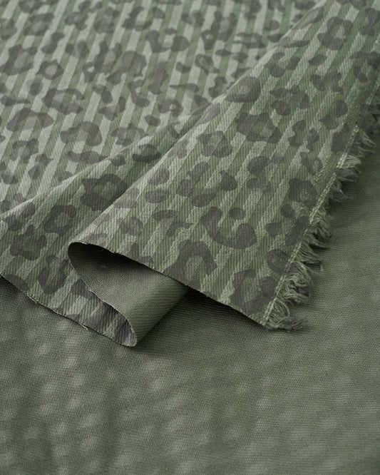 Wasabi Leopard Print Tonal Stripe Twill