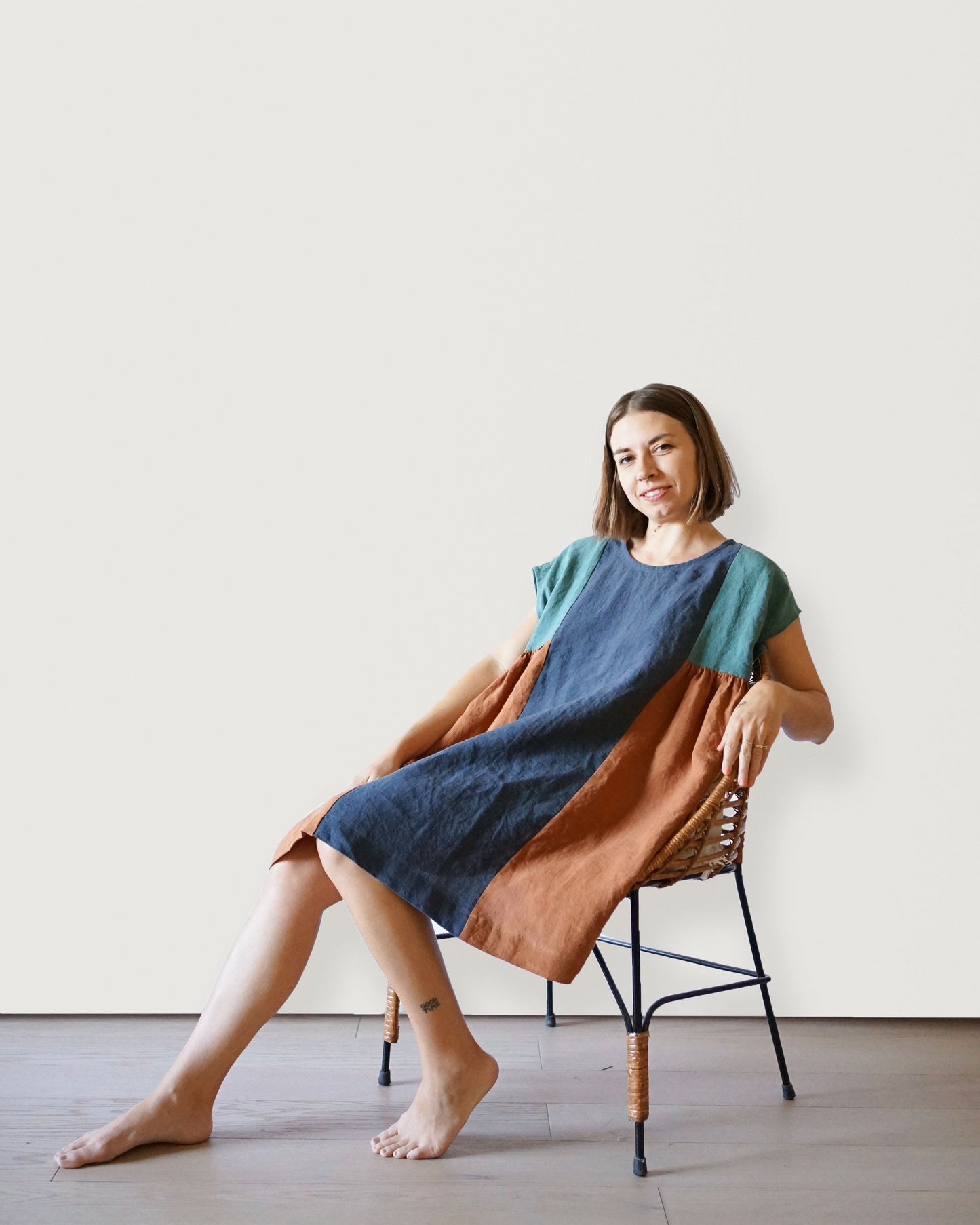 Custom Made Collage Gather Dress