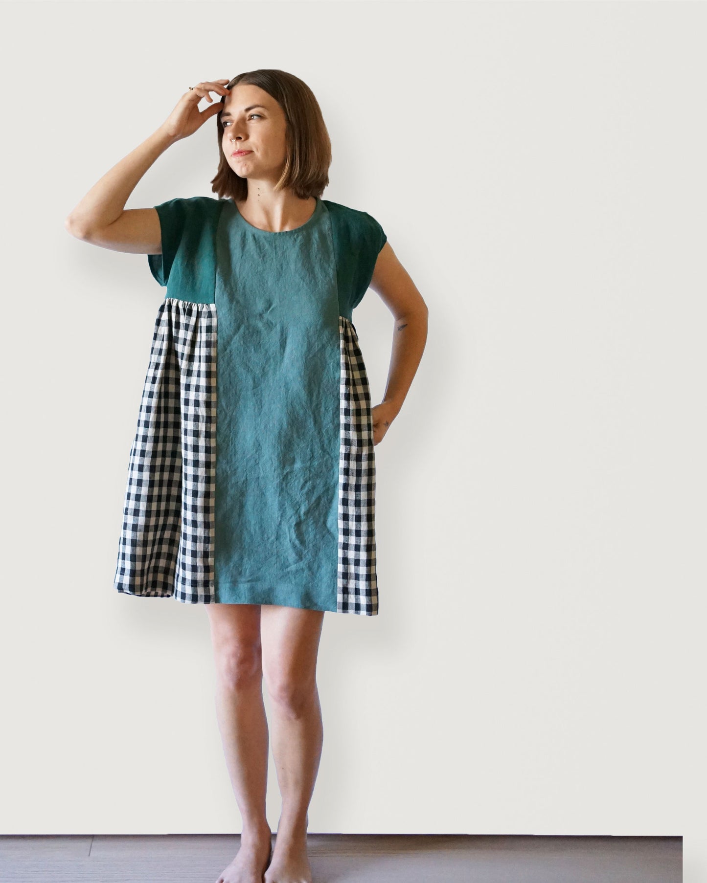 Custom Made Collage Gather Dress