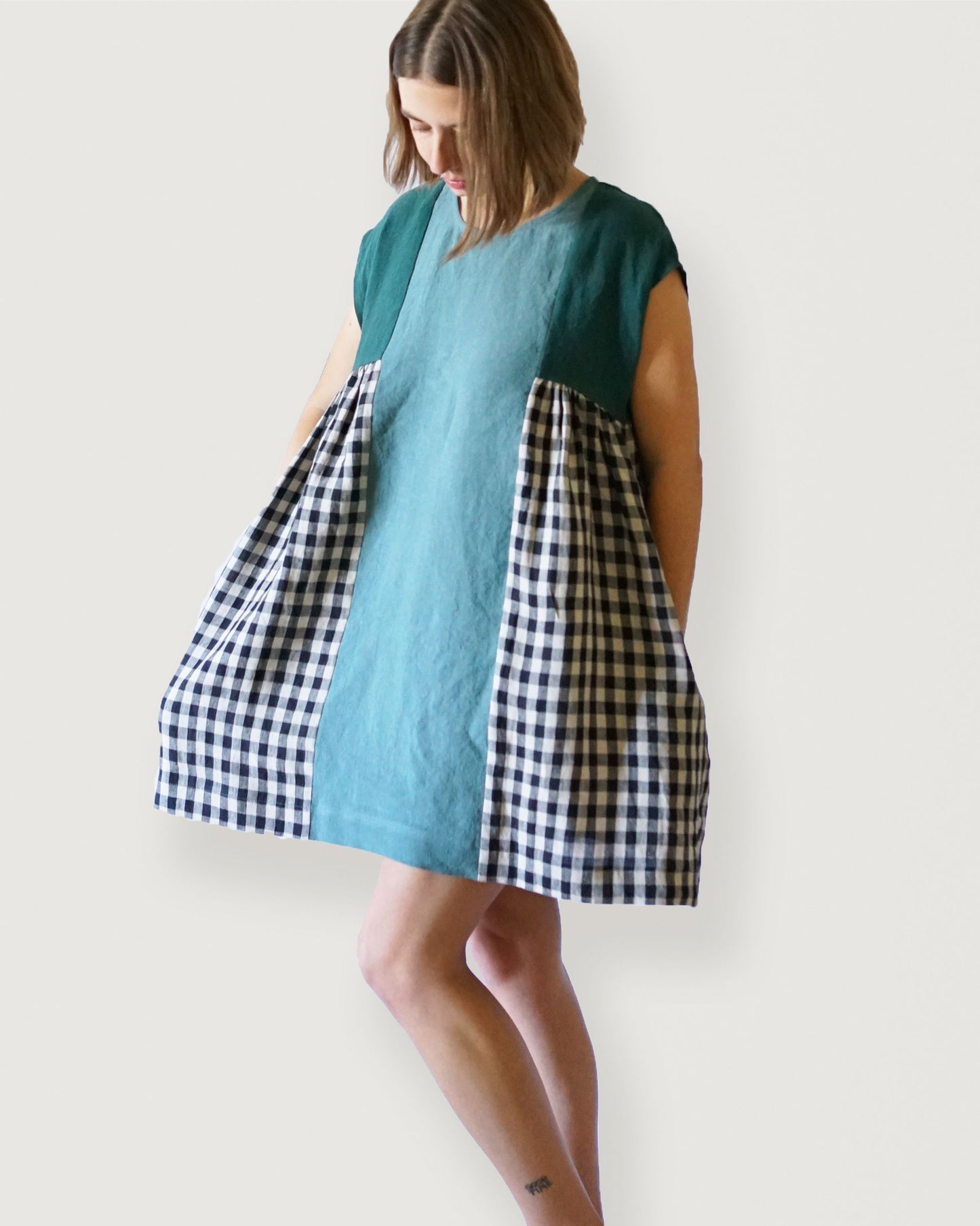 Custom Made Collage Gather Dress
