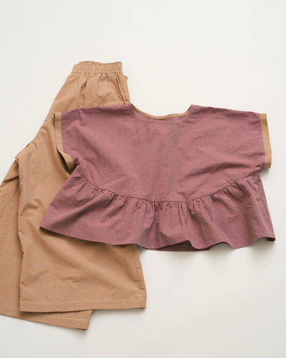 Butterscotch Blush Tiny Gingham Linen Cotton