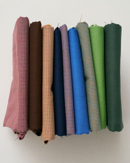 Butterscotch Blush Tiny Gingham Linen Cotton