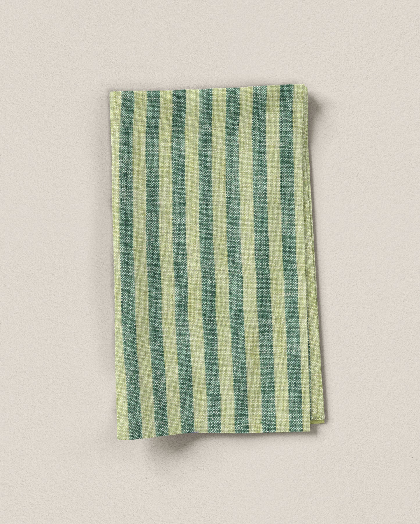 Apple Green Candy Stripe Washed Linen