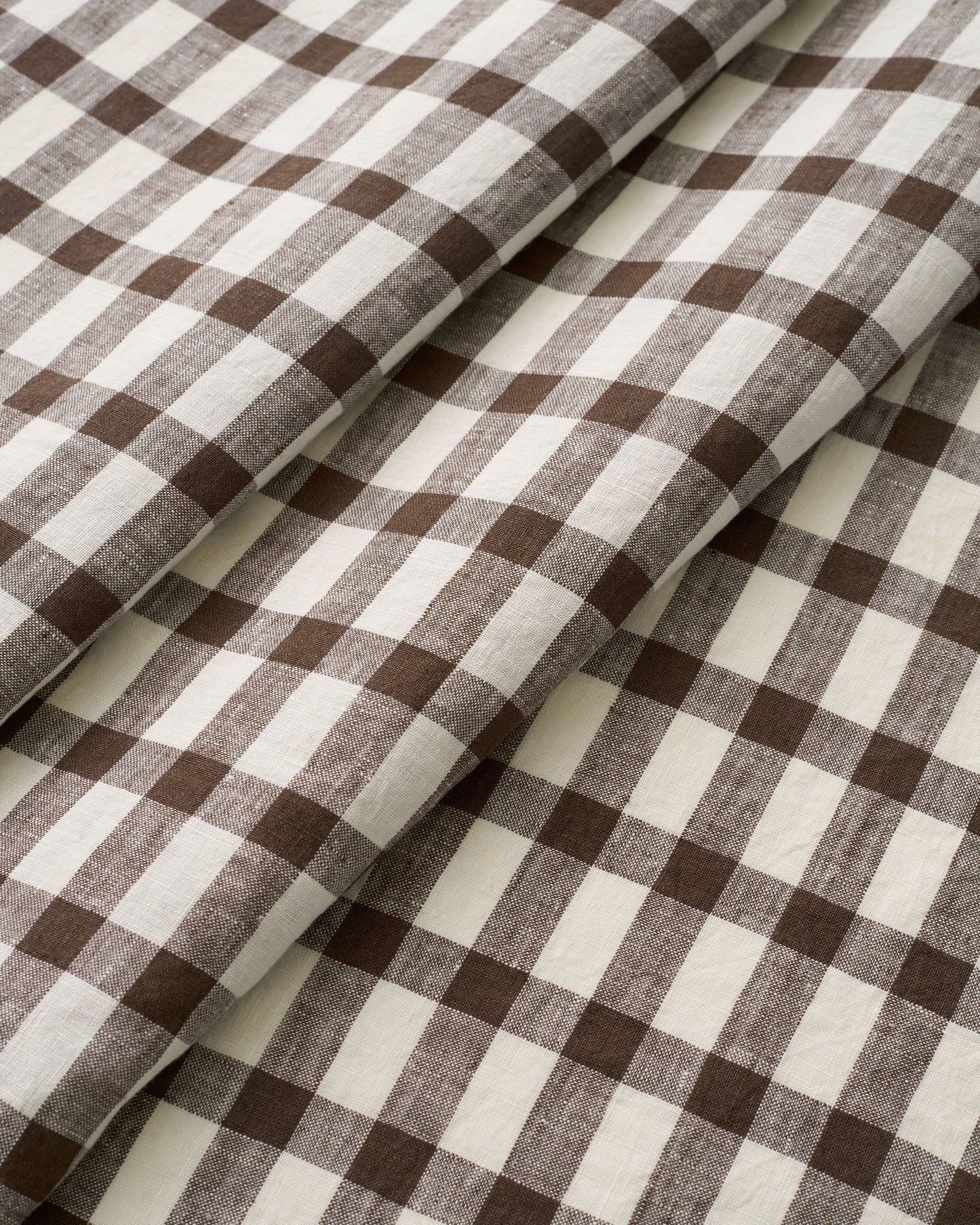 Bitter Brew Elongated Gingham Washed Linen