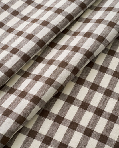 Bitter Brew Elongated Gingham Washed Linen