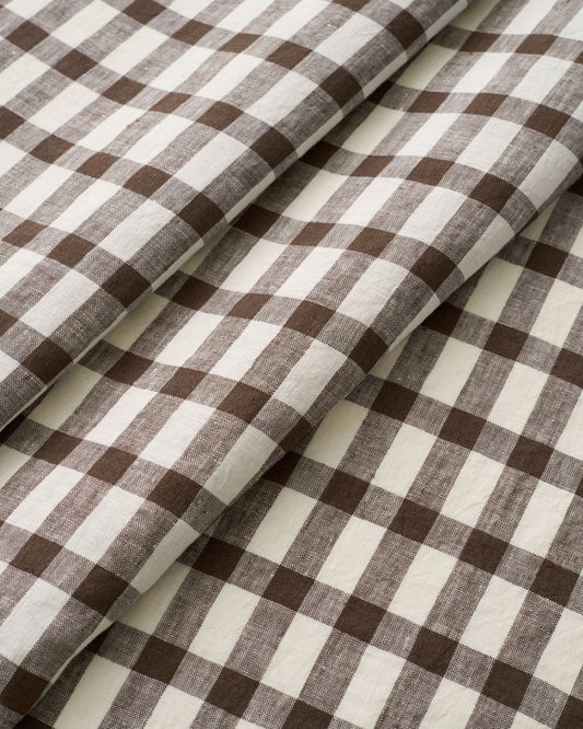 Bitter Brew Elongated Gingham Washed Linen