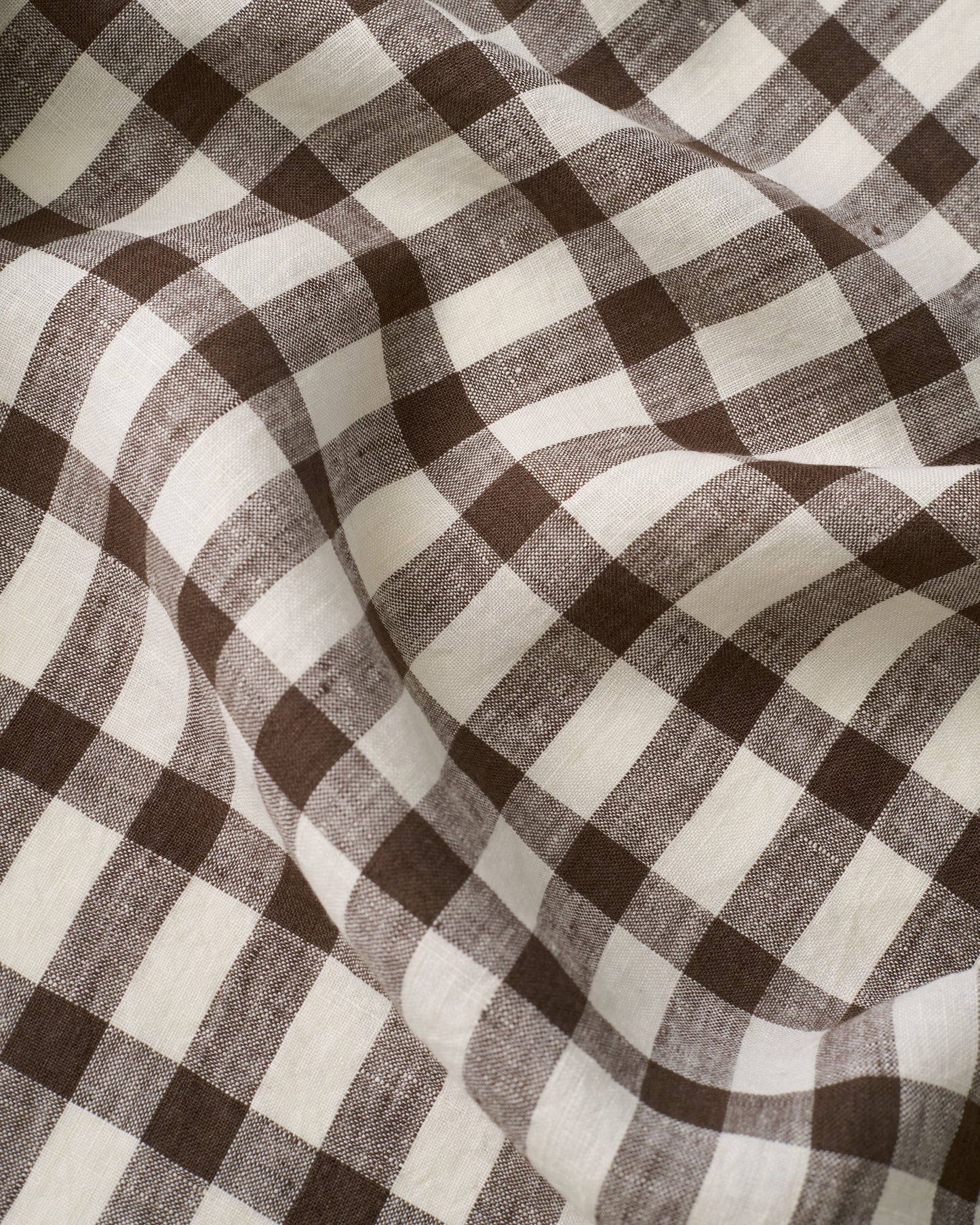 Bitter Brew Elongated Gingham Washed Linen