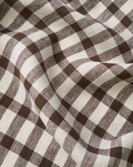 Bitter Brew Elongated Gingham Washed Linen