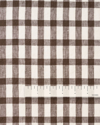 Bitter Brew Elongated Gingham Washed Linen