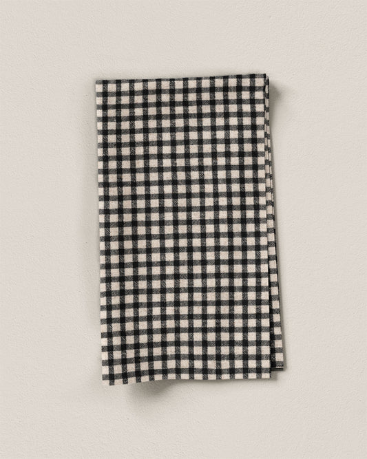 Black Linen Cotton Check