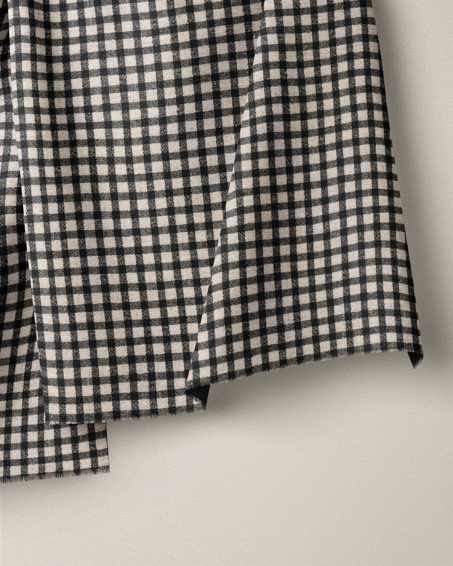 Black Linen Cotton Check