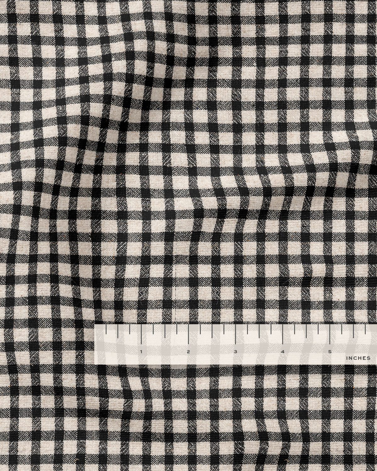 Black Linen Cotton Check