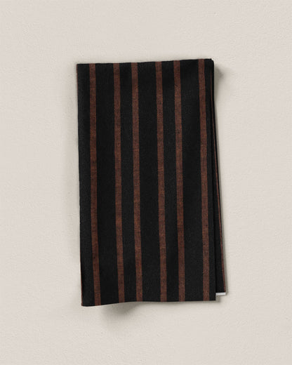 Black Home Stripe Washed Linen