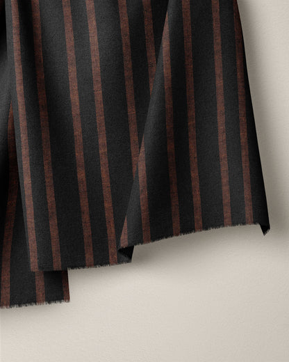 Black Home Stripe Washed Linen