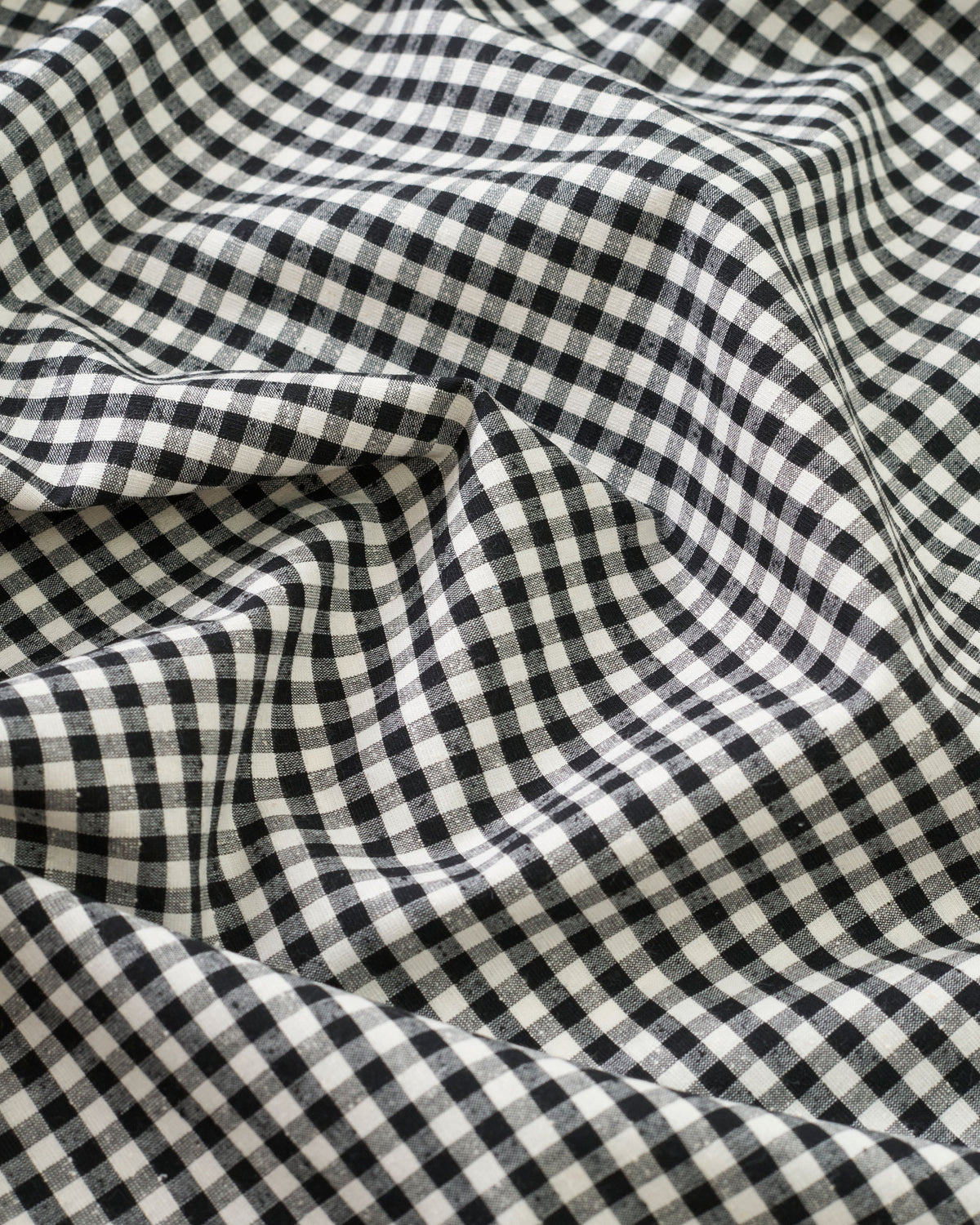 Black Micro Gingham Luxury Cotton Silk