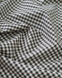 Black Micro Gingham Luxury Cotton Silk