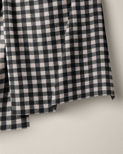 Black and Tan Medium Gingham Cotton