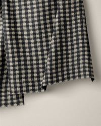 Black and Natural Gingham Dobby Weave Linen