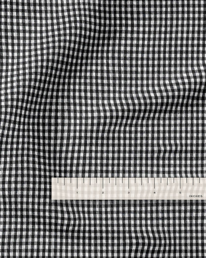Black Mini Gingham Cotton Seersucker