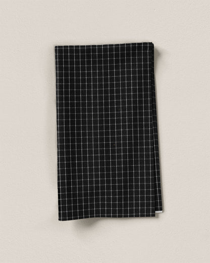Black Small Grid Cotton Shirting