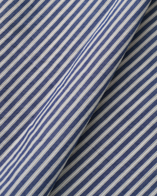 Blue and White Premium Striped Cotton