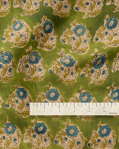Bluebell and Apple Bloom Block Print Cotton