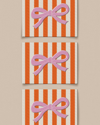 Pink Bow Large Garment Labels