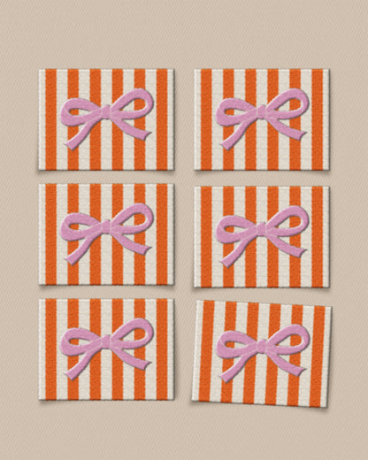 Pink Bow Large Garment Labels