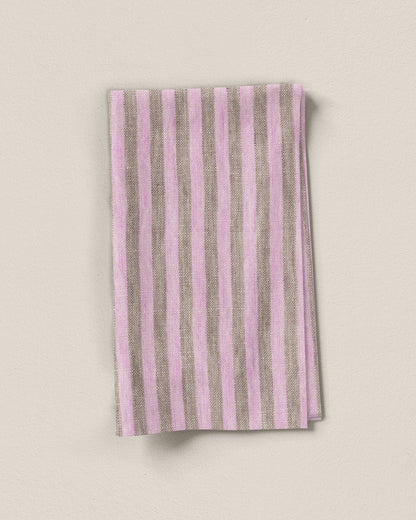 Bubblegum Candy Stripe Washed Linen