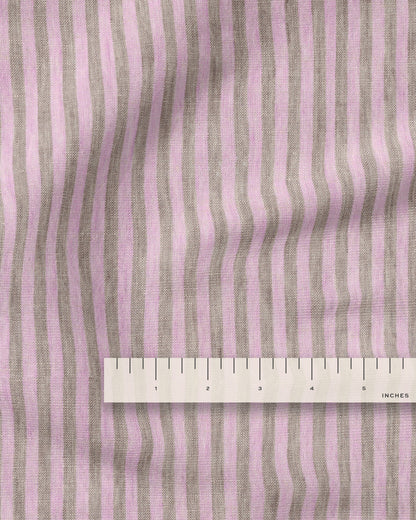 Bubblegum Candy Stripe Washed Linen