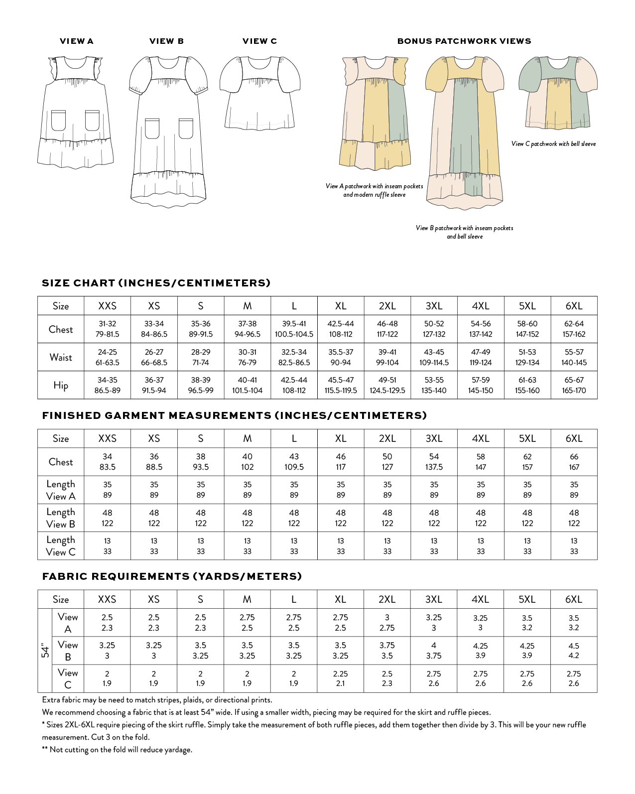 Champagne Field Dress and Top PDF Sewing Pattern