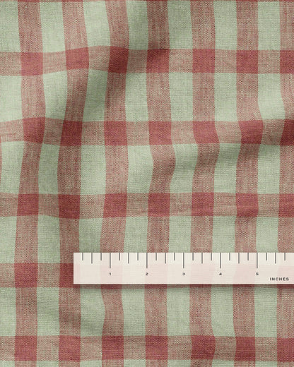 Cardamom Leaf Elongated Gingham Washed Linen