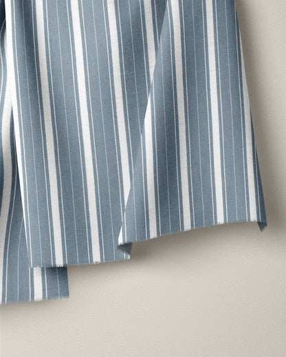 Chambray Blue Fun Stripe Washed Cotton