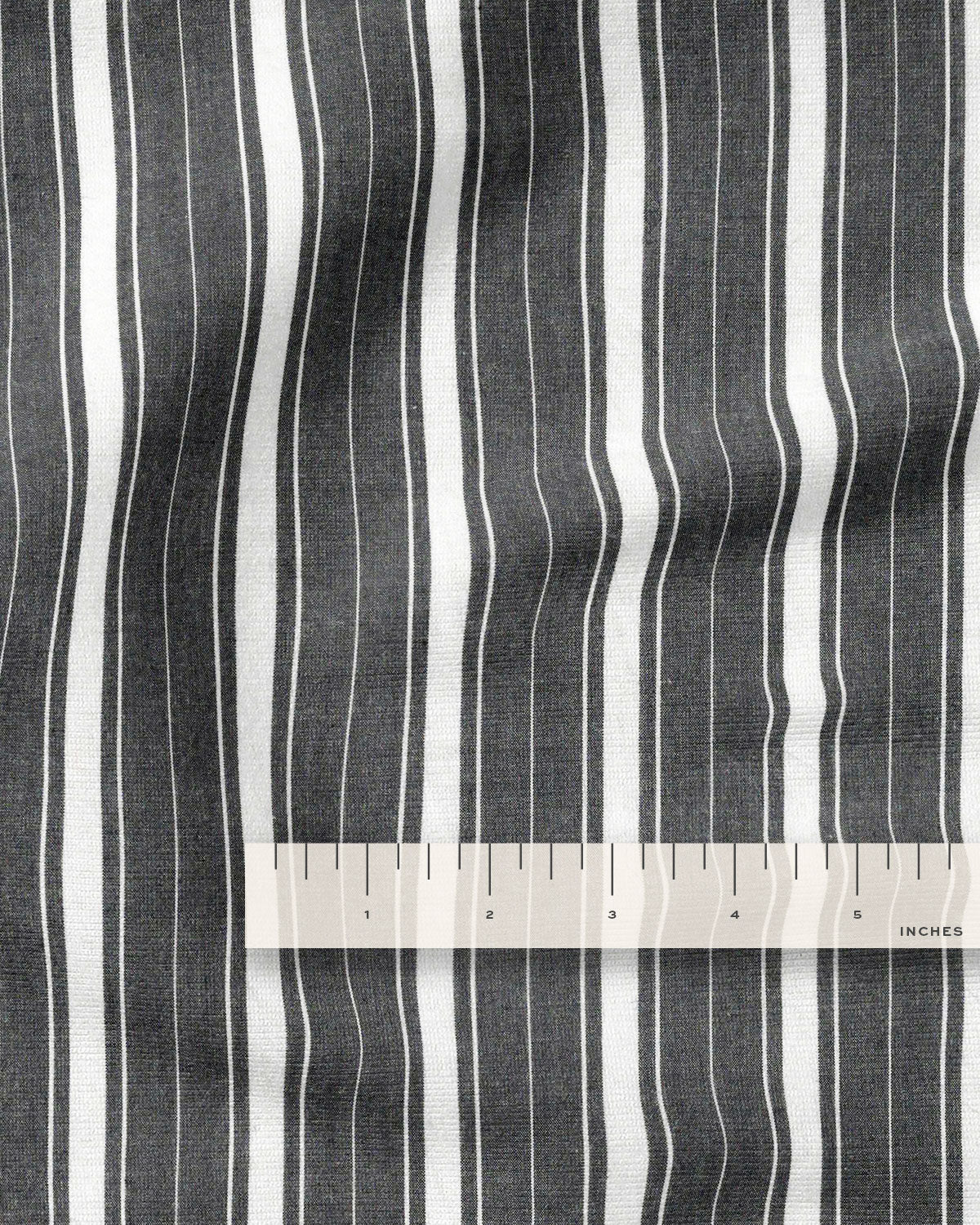 Charcoal Fun Stripe Washed Cotton
