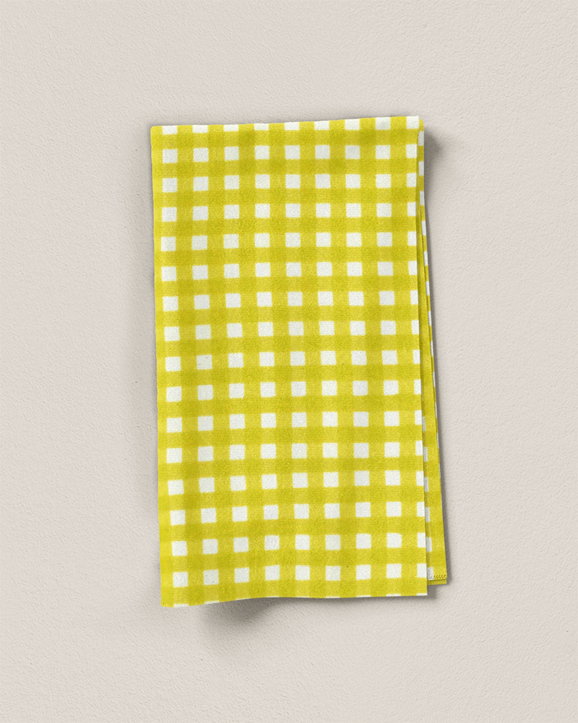 Citron Check Screen Print Cotton