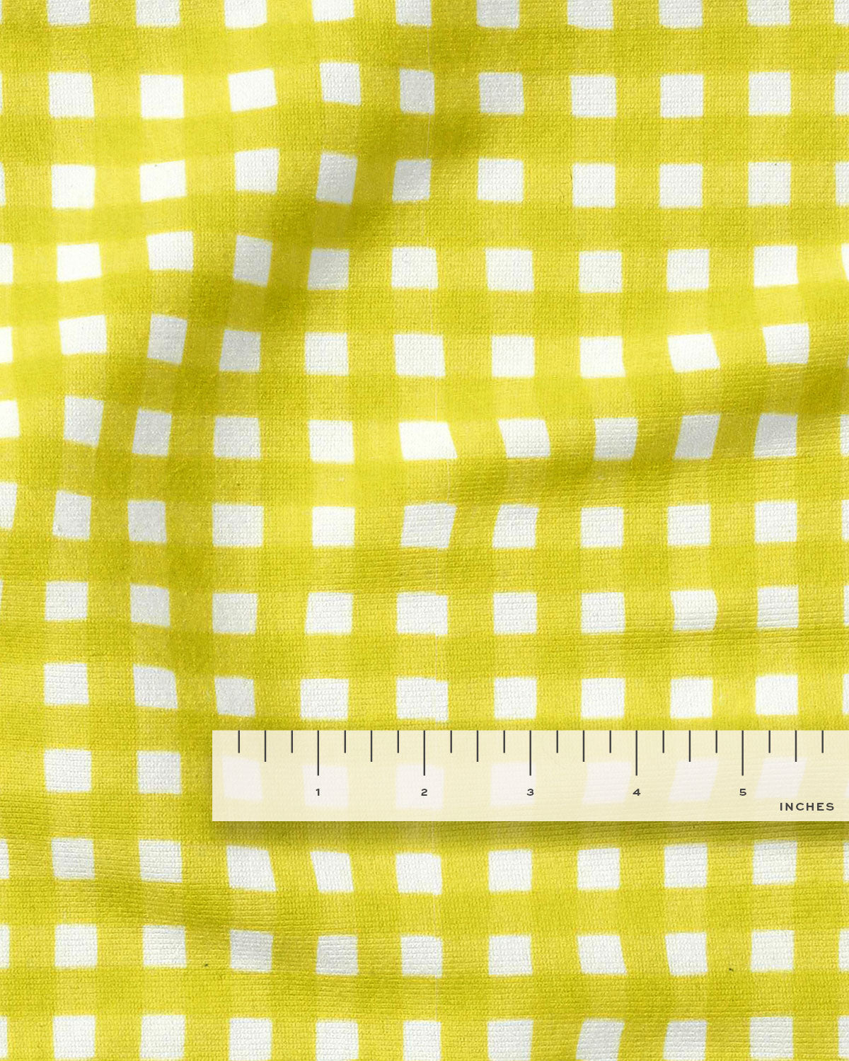 Citron Check Screen Print Cotton