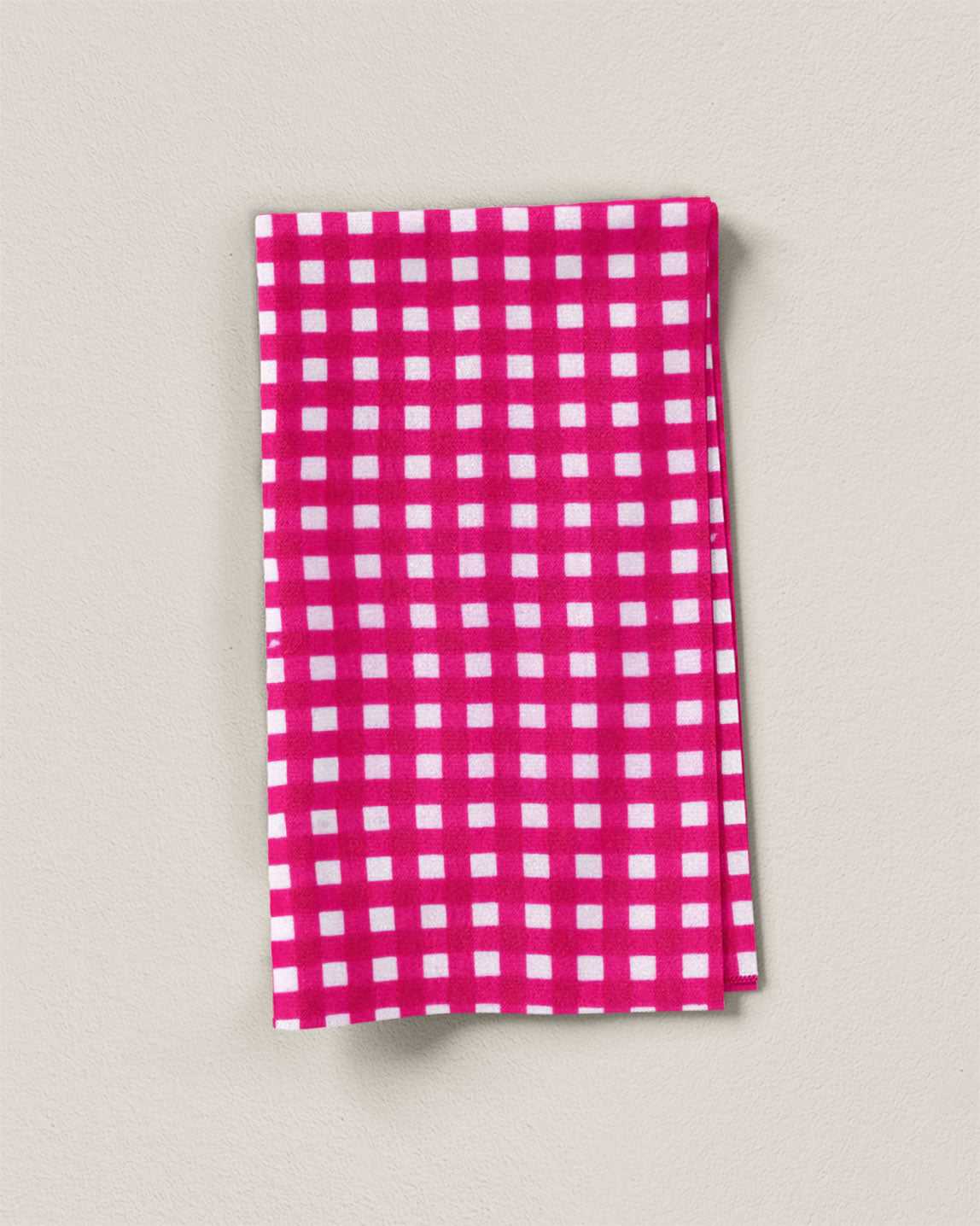 Magenta Check Screen Print Cotton