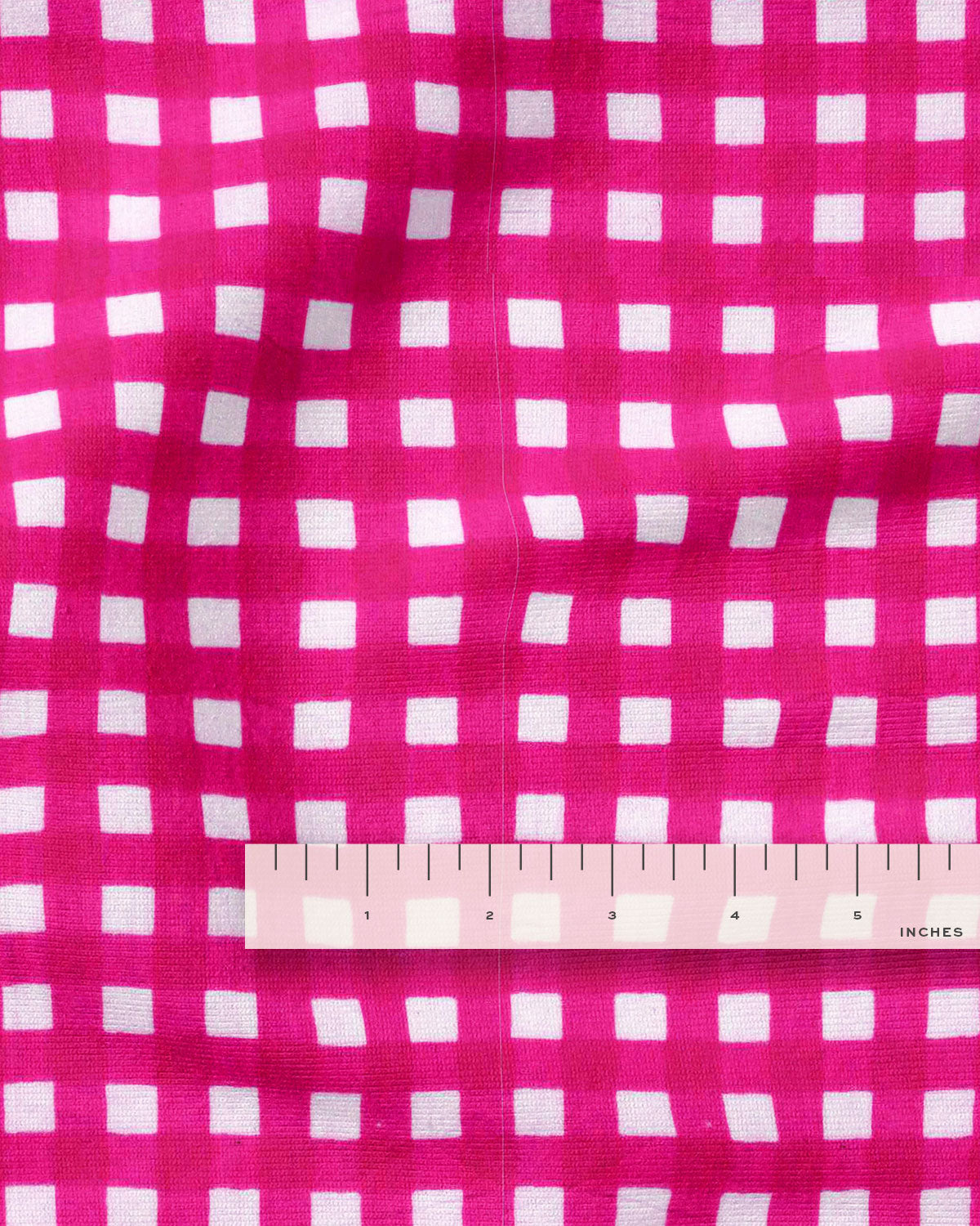 Magenta Check Screen Print Cotton