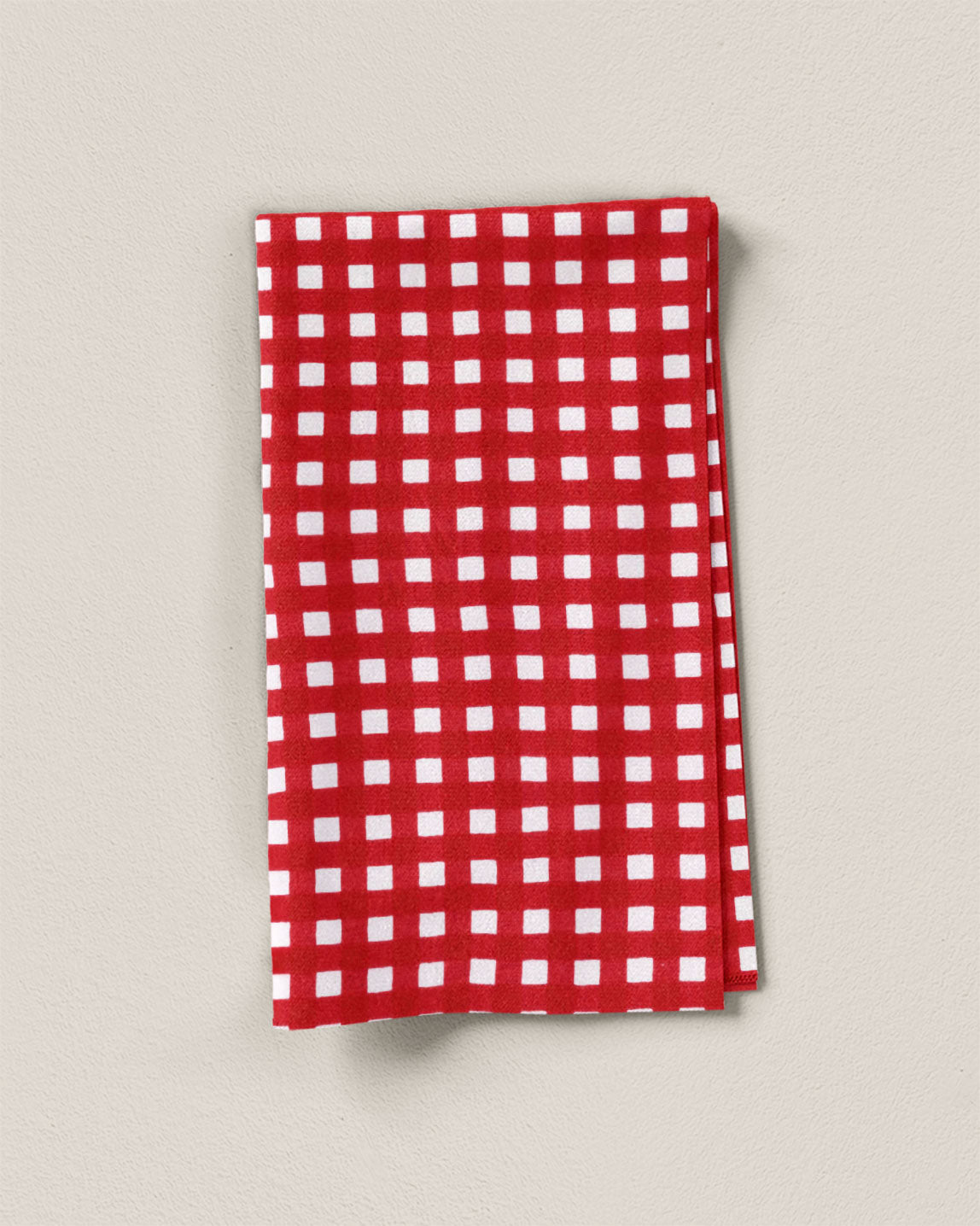 Red Check Screen Print Cotton